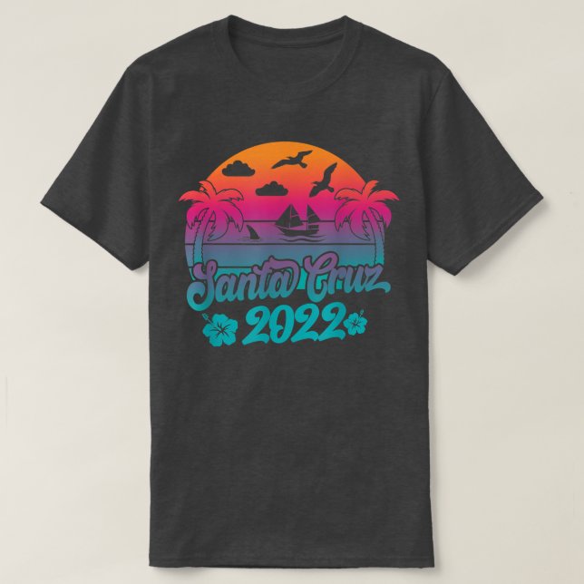 Retro Santa Cruz Beach 2022 Aruba Family Vacation  T-Shirt (Design vorne)