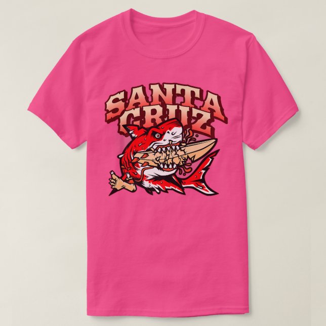 Retro Santa Cruz California Great White Shark Vs T-Shirt (Design vorne)