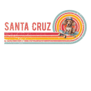 Retro Santa Cruz Skateboarding Dackel T-Shirt