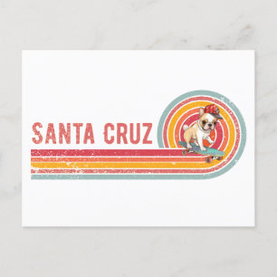 Retro Santa Cruz Skateboarding French Bulldog Postkarte