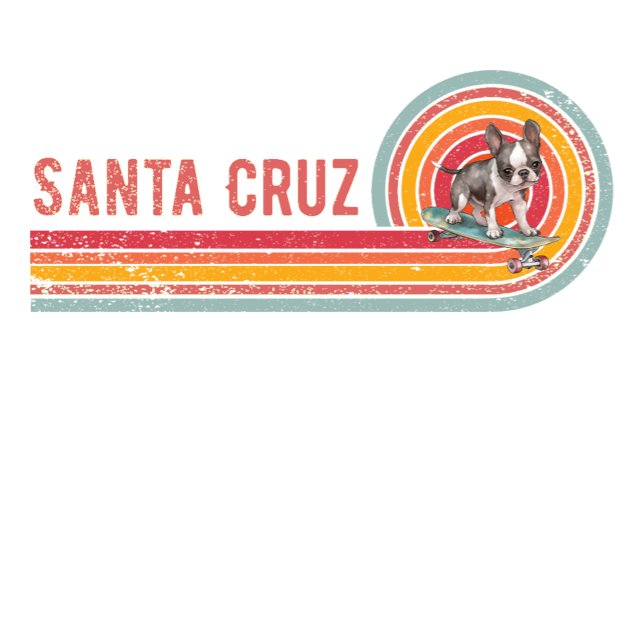 Retro Santa Cruz Skateboarding French Bulldog T-Shirt (Von Creator hochgeladen)