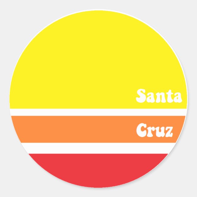 Retro Santa- Cruzaufkleber Runder Aufkleber (Vorderseite)