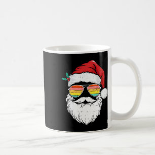 Retro Santa Face Sungles Weihnachten Weihnachten W Kaffeetasse