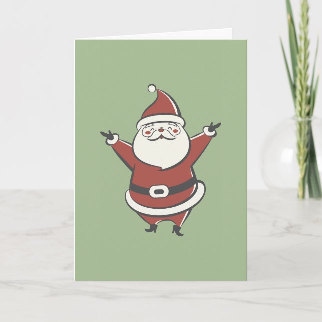 Retro Santa Feiertagskarte (Vorderseite)