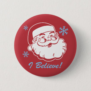 Retro Santa Glaube Button
