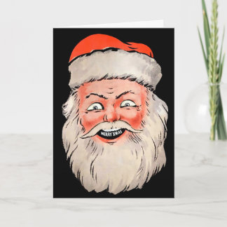 Retro Santa Head Weihnachtskarte Feiertagskarte