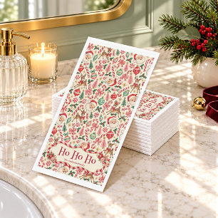 Retro Santa Ho Ho Ho Weihnachten Serviette