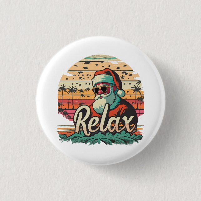 Retro Santa mit dem Titel Relax Button (Vorderseite)