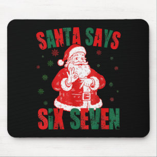 Retro Santa sagt sechs sieben 67 Meme Weihnachten Mousepad