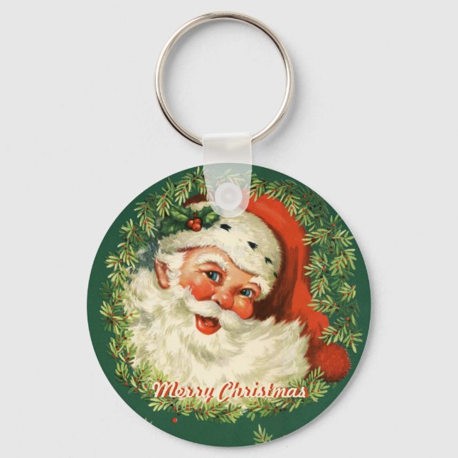 Retro Santa Schlüsselanhänger (Vorderseite)