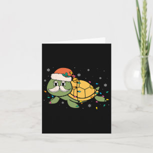 Retro Santa Sea Turtle Weihnachten Weihnachten Wei Karte