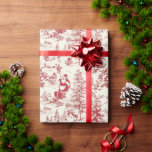 Retro Santa Vintag Red Christmas Tree Toile Wrap Geschenkpapier<br><div class="desc">Retro Santa Vintag Red Christmas Tree Toile Wrapping Paper Rolls</div>