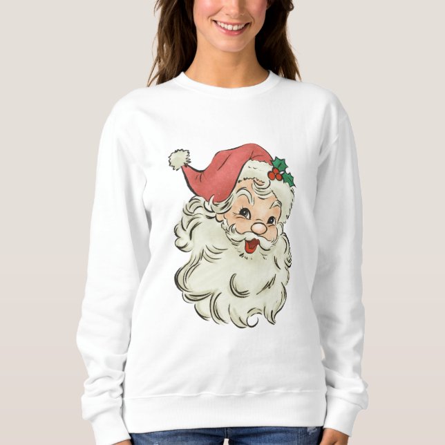 Retro Santa Vintage Weihnachtsspringer Sweatshirt (Vorderseite)