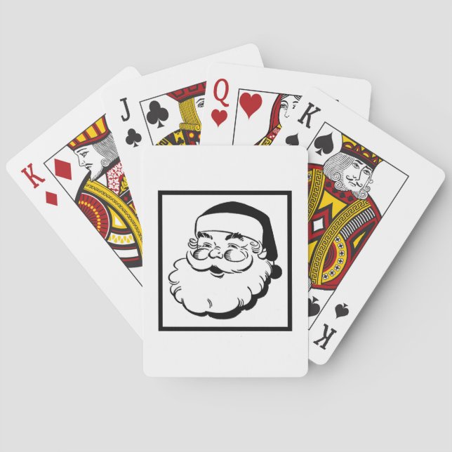 Retro Santa White Spielkarten (Rückseite)