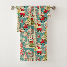 Retro Santa Wonderland 2 Badhandtuch Set