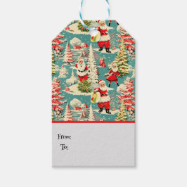 Retro Santa Wonderland 2 Geschenkanhänger