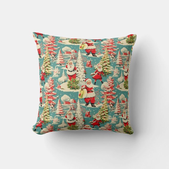 Retro Santa Wonderland 2 Kissen (Vorderseite)