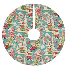 Retro Santa Wonderland 2 Polyester Weihnachtsbaumdecke