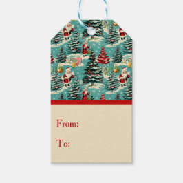 Retro Santa Wonderland Geschenkanhänger