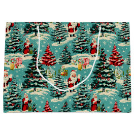 Retro Santa Wonderland Große Geschenktüte
