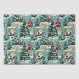 Retro Santa Wonderland Seidenpapier