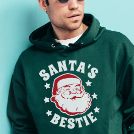 Retro Santa's Bestie Moderne grüne Männer Weihnach Hoodie