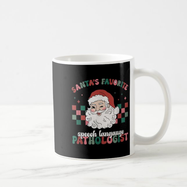Retro Santa's Favorite Speech Language Christmas S Kaffeetasse (Rechts)