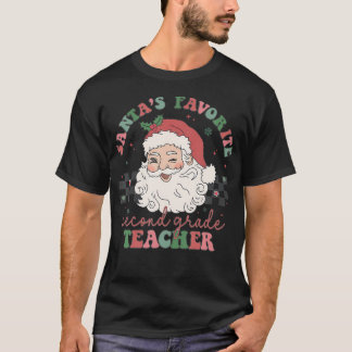Retro Santa's Lieblingslehrerin Christus der zweit T-Shirt