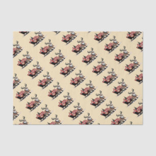 Retro Santa's Sleigh Weihnachten Seidenpapier