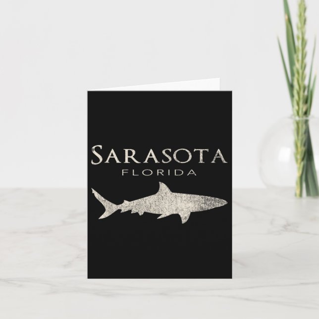 Retro Sarasota Fl Shark Karte (Vorderseite)