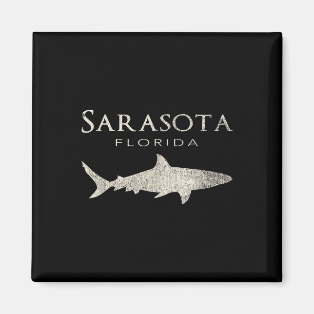Retro Sarasota Fl Shark Magnet (Vorne)