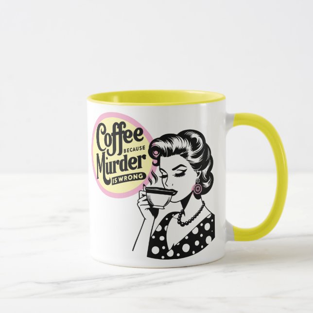 Retro Sarcastic Tasse - Kaffee Weil (Rechts)