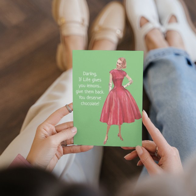 Retro Sarcastic Woman - Wenn das Leben dir Lemonen Karte (Von Creator hochgeladen)