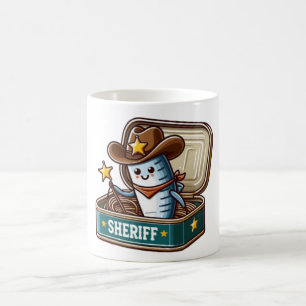 Retro-Sardinen-Cowboy-Sheriff-Tasse Kaffeetasse