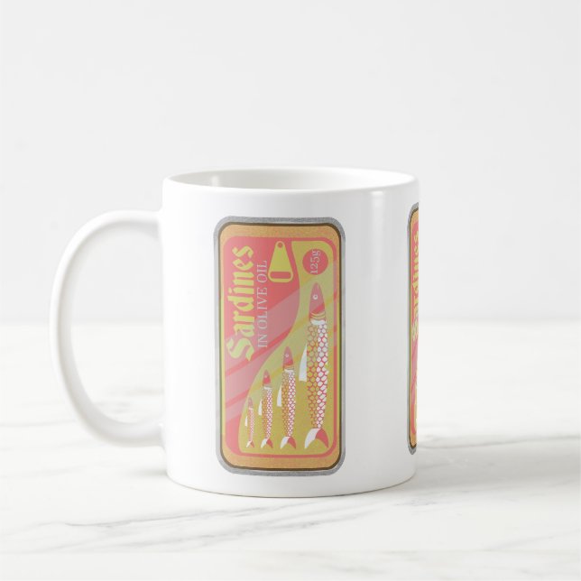 Retro-Sardinenposter Kaffeetasse (Links)