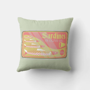 Retro-Sardinenposter Kissen