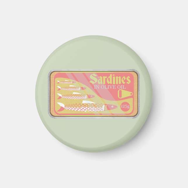 Retro Sardines Poster Magnet (Vorne)
