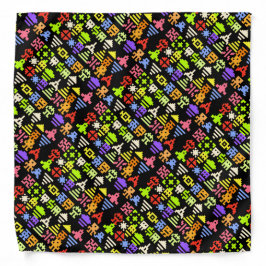 Retro SäulengangGamerBandana des Pixel-8bit Kopftuch
