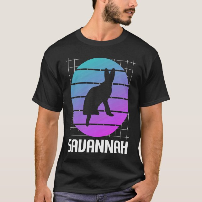 Retro-Savanne-Katze T-Shirt (Vorderseite)