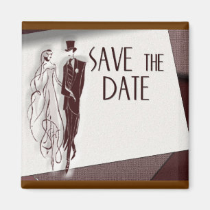 Retro Save the Date Magnet
