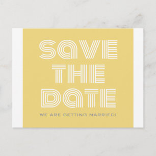 Retro Save the Date Postkarte, gelb Ankündigungspostkarte