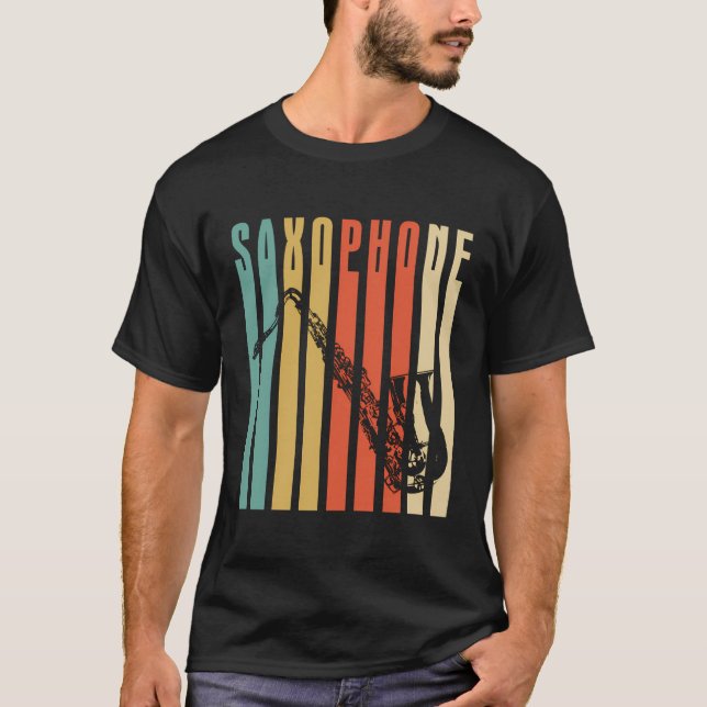 Retro Saxophon T-Shirt (Vorderseite)