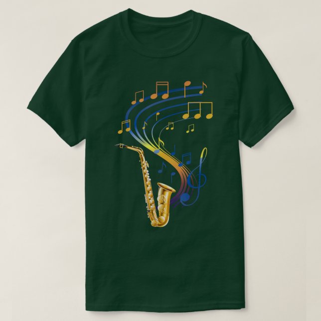Retro Saxophone Jazz Music Saxophonist, Saxophon T-Shirt (Design vorne)