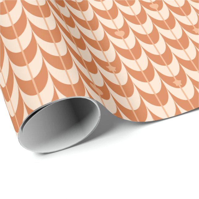 Retro Scallop Geometric Pattern Geschenkpapier (Rolleneckpunkt)