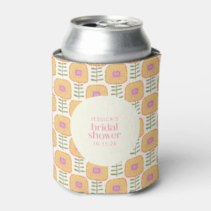 Retro Scandi Gelb Orange Blumen Brautparty  Dosenkühler