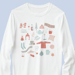 Retro Scandinavian Hygge T-Shirt<br><div class="desc">Dieses wunderschöne skandinavische Design ist der perfekte Weg, um Ihrem Leben eine Touch Hygge hinzuzufügen. Ein warmes und gemütliches Winterdesign mit rot-rosa und salzgrünen Akzenten. Originelle Kunst von Nic Squirrell.</div>