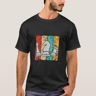 Retro Schach Lover Schach Piece Bishop Knight & Ro T-Shirt