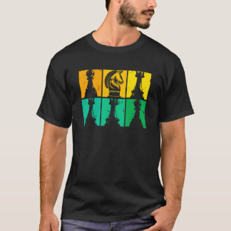Retro Schach Stücke Kalkmatte Großmeister Schachan T-Shirt