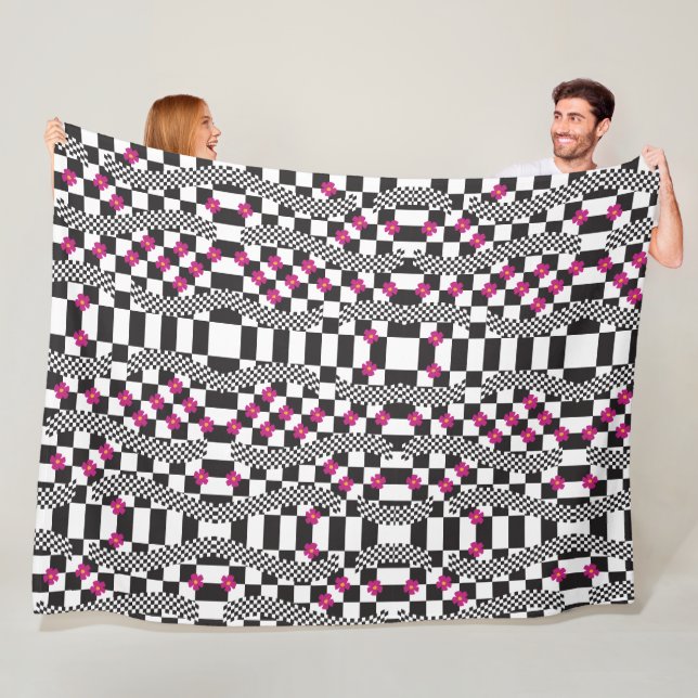 Retro-Schachbrett-Design Fleecedecke (Beispiel)