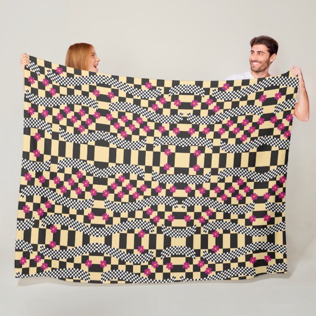 Retro-Schachbrett-Design Fleecedecke (Beispiel)